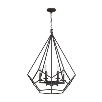 Sunset Lighting Lyric 6-Light Cage Pendant, 60W Provincial Bronze Finish F3426-64