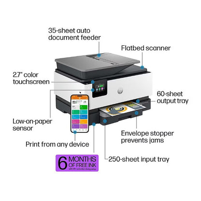 HP OfficeJet Pro 9128e All-in-One Wireless Inkjet Printer, Fast & Professional Printing, Mobile Printing