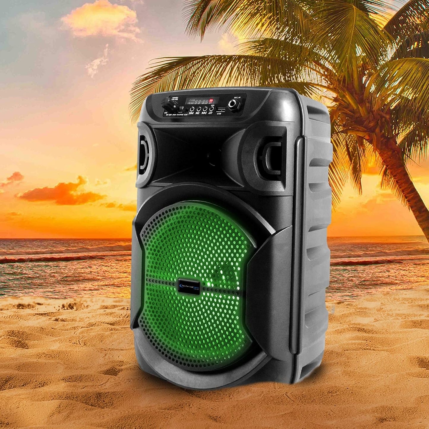 Technical Pro 8" Portable 800 W Bluetooth Speaker w/Woofer & Tweeter BOOM8