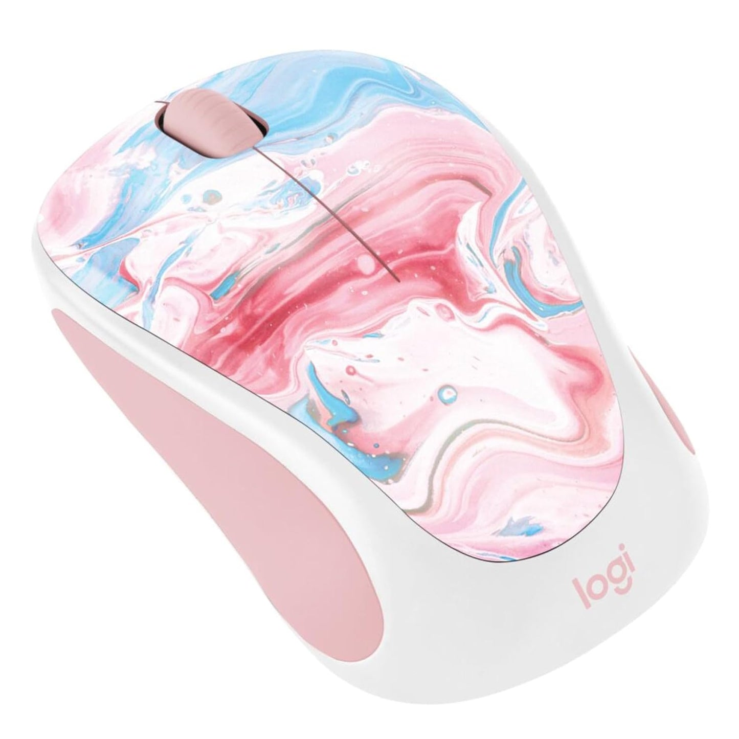 Logitech - Design Collection Limited Edition Wireless 3-button Ambidextrous Mouse with Colorful Designs - Wireless - Cotton Candy