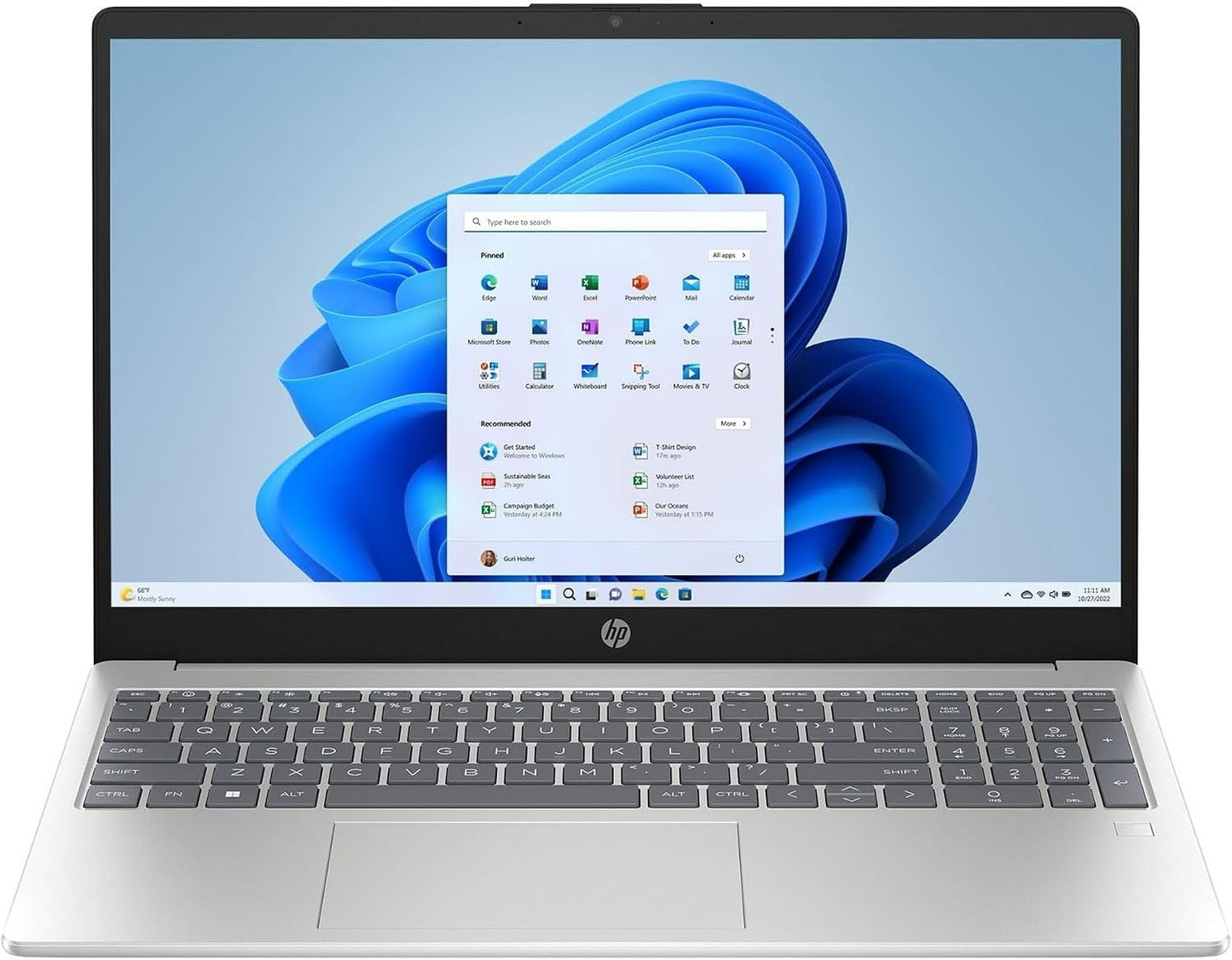 HP 15.6” Full HD Laptop, Intel Core i3-N305, 8GB RAM, 256GB SSD, Windows 11 Home B4KT4UA