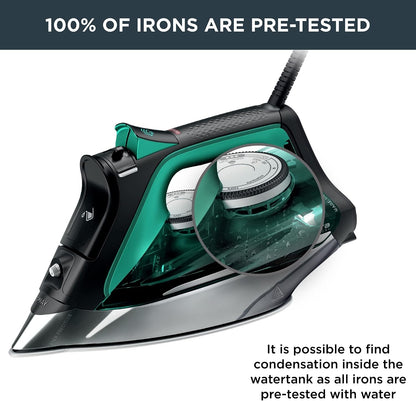 Rowenta Pro Master Stainless Steel Soleplate Steam Iron 210 g/min, 400 Microsteam Holes, 1775 Watts DW8360