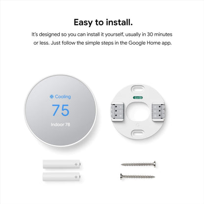 Google - Nest Thermostat - Programmable Wi-Fi Smart Thermostat - Fog GA02083-US