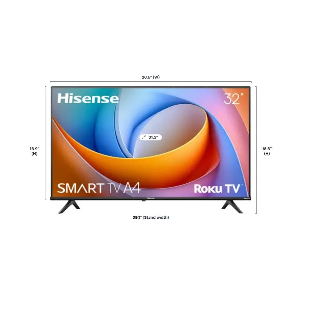 Hisense 32" Class A4 Series HD 720P LED Smart Roku TV (2025) Dolby Audio, Google Assistant & Alexa Compatible - 32A47HNR