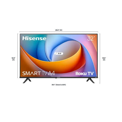 Hisense 32" Class A4 Series HD 720P LED Smart Roku TV (2025) Dolby Audio, Google Assistant & Alexa Compatible - 32A47HNR
