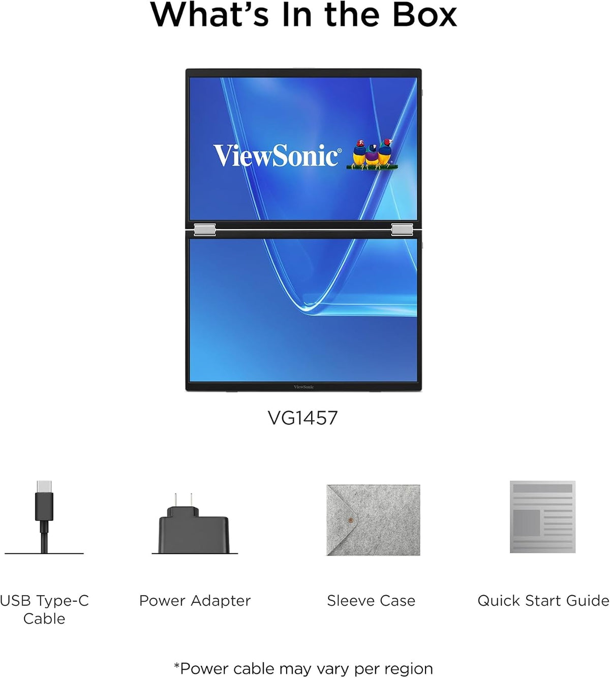 ViewSonic VG1457 14" 1920 x 1200 60 Hz Foldable IPS WUXGA Dual-Screen Portable Monitor