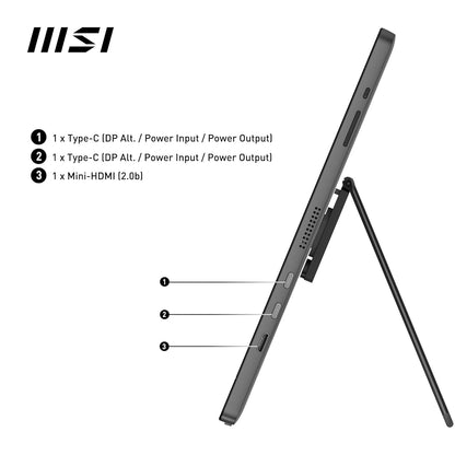 MSI 16" Full HD LED Monitor ProMP161E2U 1920 x 1080, 60Hz,4ms - Black/Silver PROMP161E2U