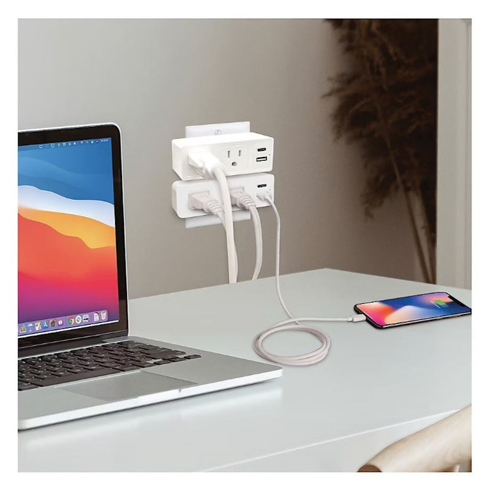 Smartpoint Wall Outlet Extender with USB, 2 Pack SPUSBCEX-BJ