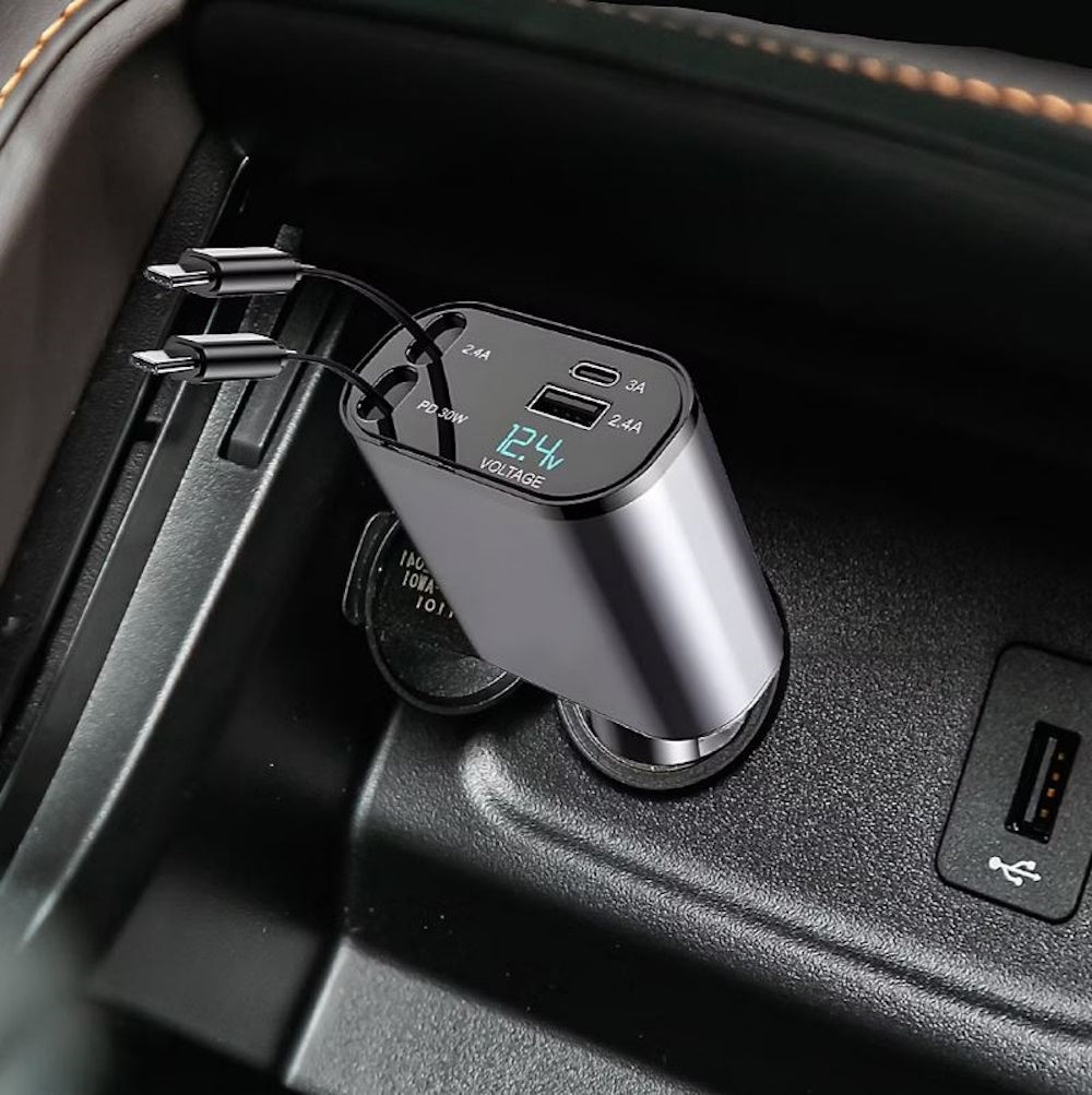 Its Just Smart 4-in-1 Retractable Car Charger 2-Pack IJS.1005