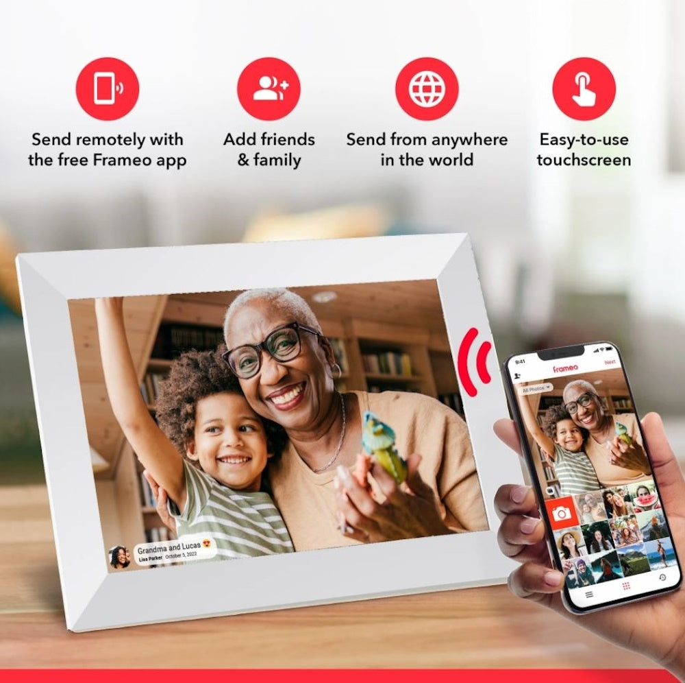 ONN 10.1” Digital Picture Frame Frameo Wi-Fi Photo Transfer 16 GB Memory 100147212