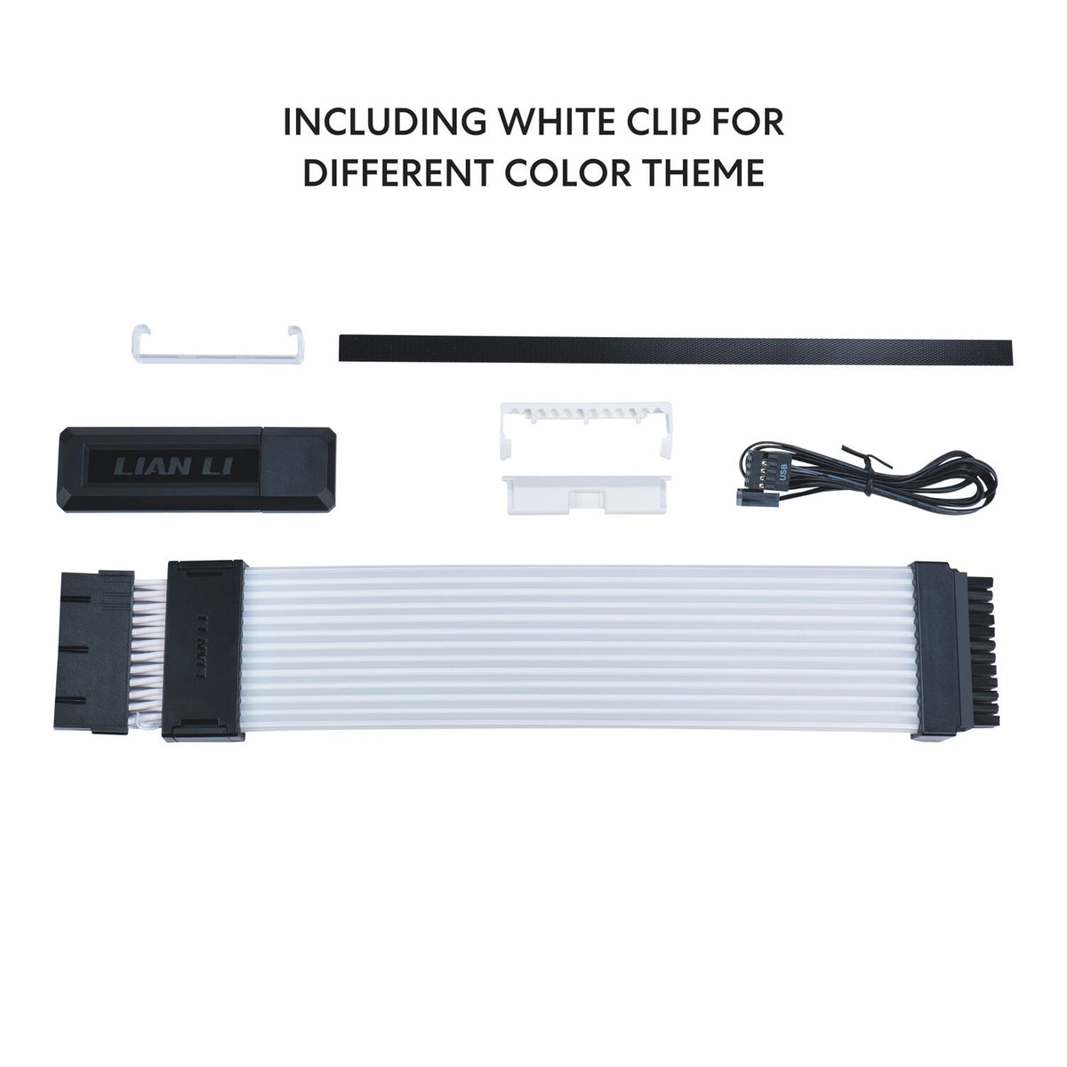 Lian Li Strimer Wireless 24-Pin ARGB Motherboard Extension Cable with L-Wireless Controller White PW24-1W-T