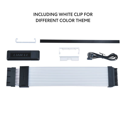 Lian Li Strimer Wireless 24-Pin ARGB Motherboard Extension Cable with L-Wireless Controller White PW24-1W-T