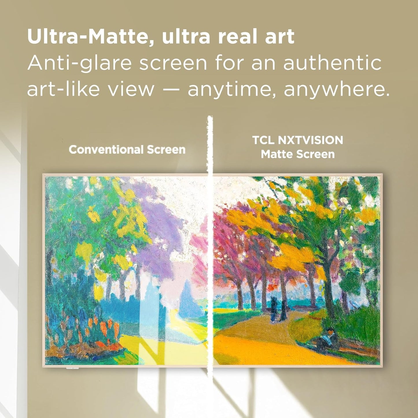 TCL - 85" Class 85A300W NXTVISION Series 4K QLED Art TV with Magnetic Frame, Ultra Matte Screen and Flush Wall Mount