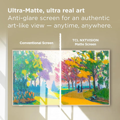 TCL - 85" Class 85A300W NXTVISION Series 4K QLED Art TV with Magnetic Frame, Ultra Matte Screen and Flush Wall Mount