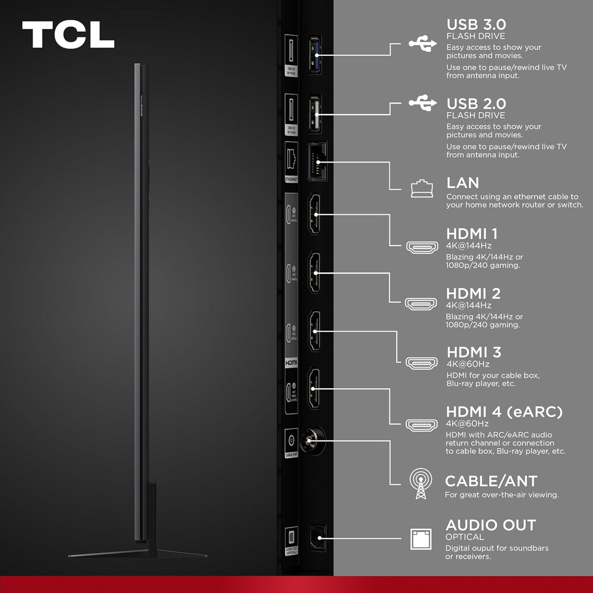 TCL - 65" Class QM8K Series 4K UHD QD-Mini LED Smart TV with Google TV (2025) 65QM8K