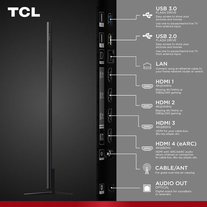 TCL - 65" Class QM8K Series 4K UHD QD-Mini LED Smart TV with Google TV (2025) 65QM8K
