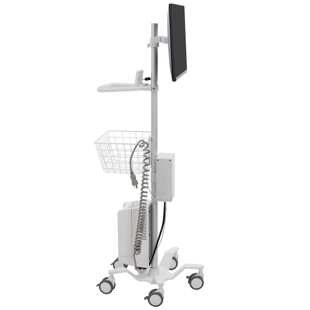 Ergotron StyleView Pole Cart, Up to 24-inch Monitor, Bright White 24-818-211