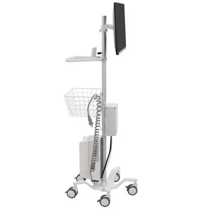 Ergotron StyleView Pole Cart, Up to 24-inch Monitor, Bright White 24-818-211