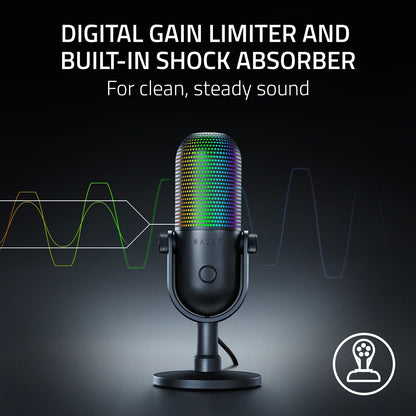 Razer - Seiren V3 Chroma Condenser USB Microphone - Black RZ19-05060100-R3U1
