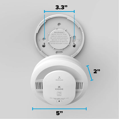 Kidde - Battery Powered Ring App Enabled Smart Smoke Detector, Voice Alerts, Wire-Free Interconnect Alarm RGSDR-RW