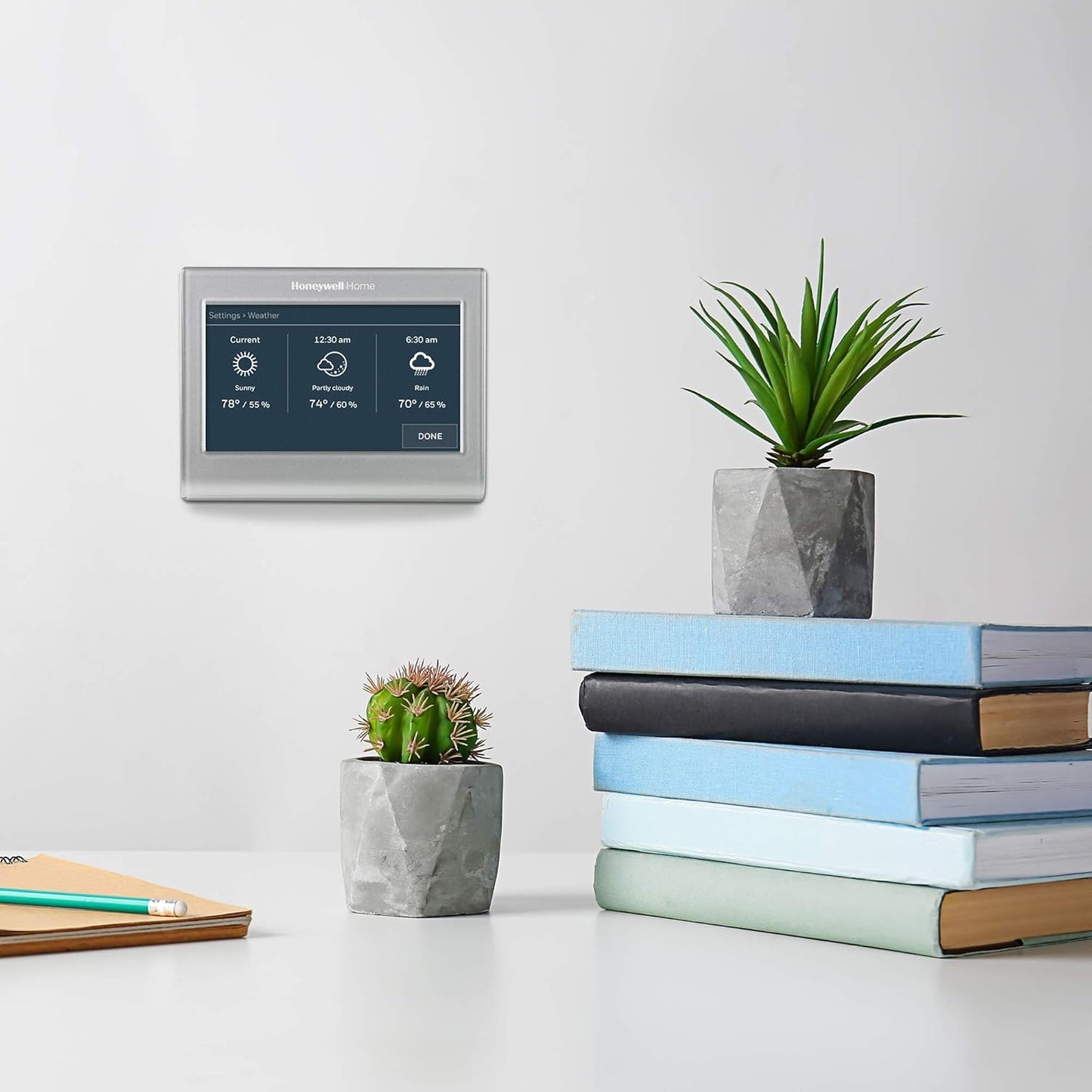 Honeywell Home RTH9585WF1004 Wi-Fi Smart Color Thermostat, 7-Day Programmable, Touch Screen Gray, Heating & Cooling System Type: 2 Stage