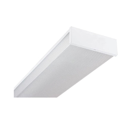 Sunset Lighting 48" 2-Light Flush Mount w/ Clear Prismatic Acrylic, White Finish F9861-30