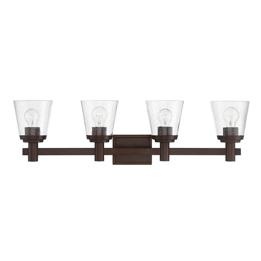 Sunset Lighting Riella 4-Light MB Vanity w/ Clear Seeded Glass F24104-64