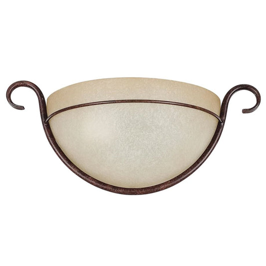 Sunset Lighting Wall Sconce with Alpine Glass, Rubbed Bronze Finish - F2470-62