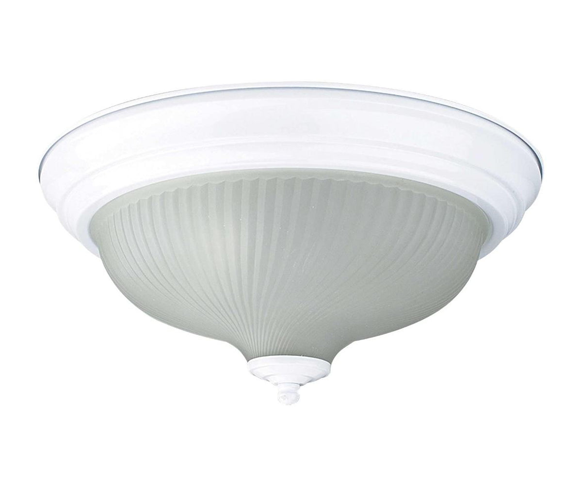 Sunset Lighting 13" Flush Mount w/ Frosted Prismatic Glass - White Finish F7513-30