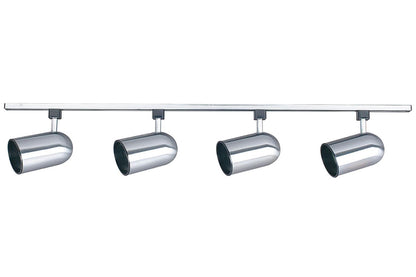 Sunset Lighting 4-Light Track 65W Round Back Heads, Brushed Steel Finish - F2917-51