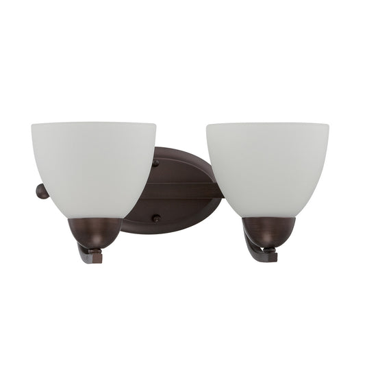 Sunset Lighting 2-Light Preston 100W Wall Sconce Provincial Bronze Opal Etched Glass F16092-64