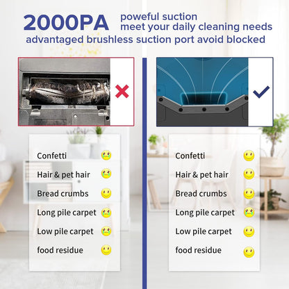 OKP K3 Robot Vacuum Cleaner Self-Charging Robotic Vacuum Cleaner with 2000Pa Strong Suction Voice Control ,Blue  App Controlled