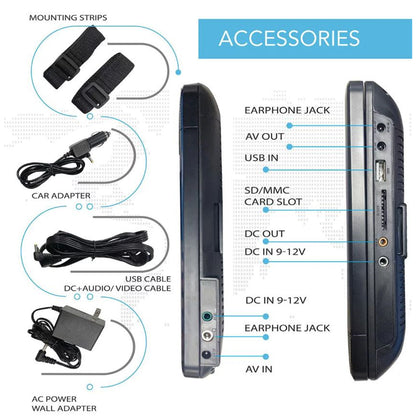 Proscan Elite 10.1" Dual Screen Portable DVD Media Player PEDVD1082 Black - Good Refurbished