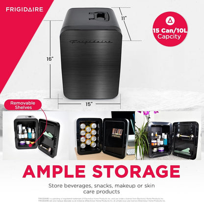 Frigidaire Portable 15-can Mini Fridge Black Stainless Steel EFMIS183-SSBLK