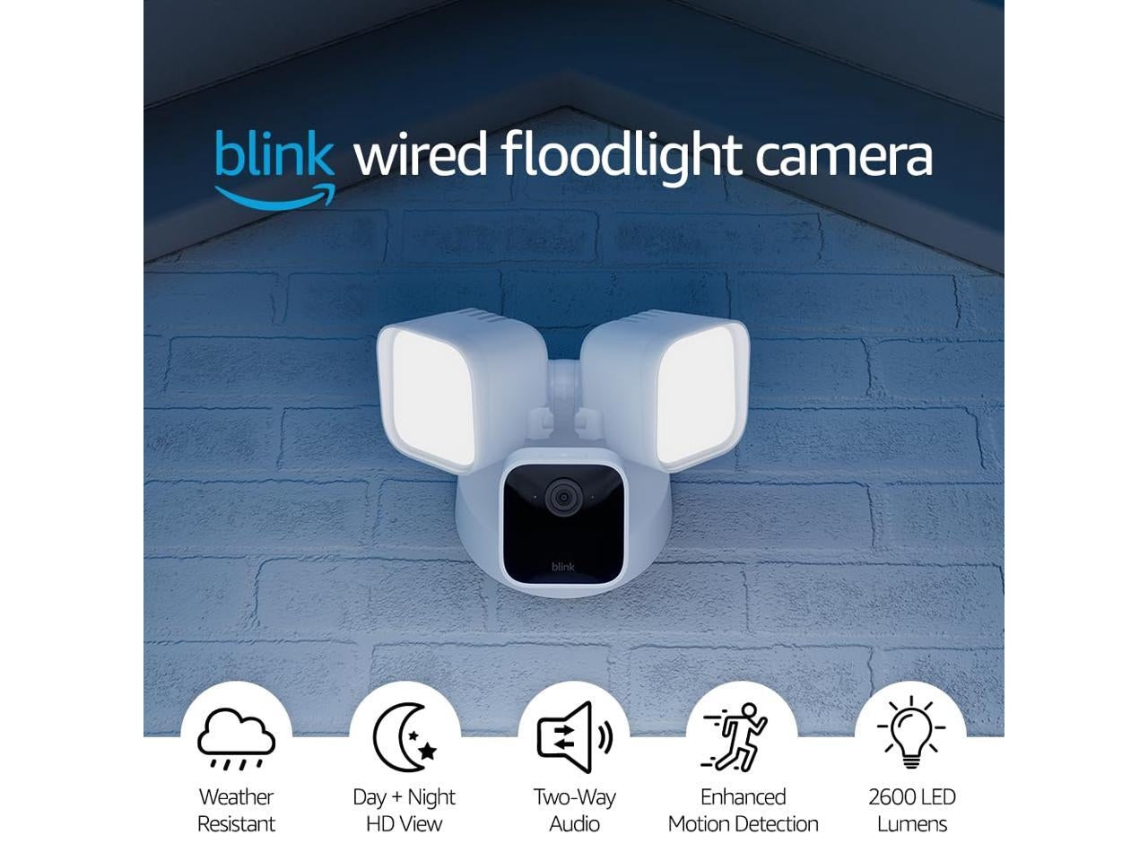 Blink Outdoor Wired 1080p Security Camera with Floodlight - White B0B5VLCL1N