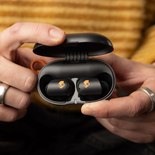 Skullcandy Sesh ANC Noise-Canceling True Wireless Earbuds Black and Orange S2SAW-S749