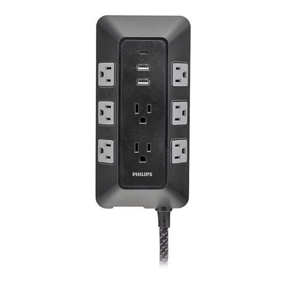 Philips 17-Outlet Surge Tap/Protector Combo Pack Black/Gray SPP9853B37