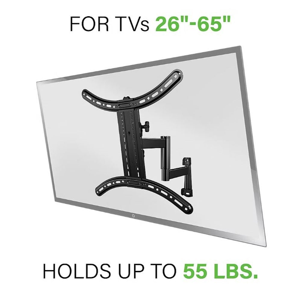 Sanus Decora Full-Motion TV Wall Mount for 26"-65" TVs, Perfect for mounting your TV in the corner, Safety-tested, UL-listed - DMF219-B1