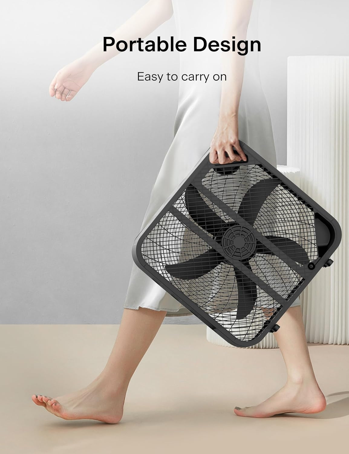 Pelonis 3-Speed Box Fan Black PFB50A2ABB-V