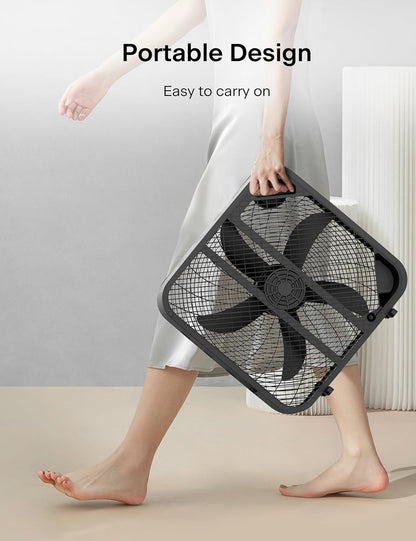 Pelonis 3-Speed Box Fan Black PFB50A2ABB-V