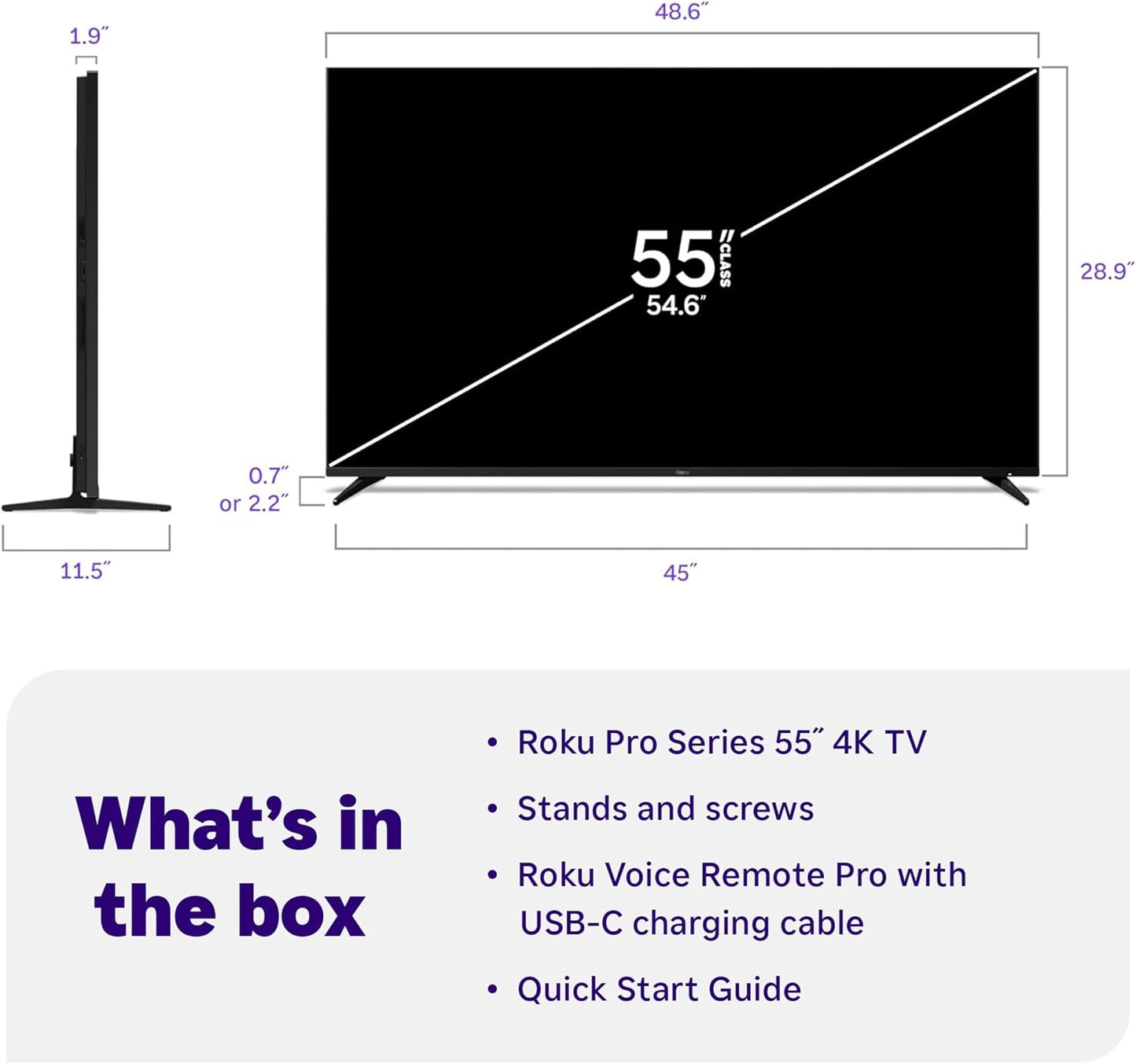 Roku - 55" Class Pro Series 4K QLED Mini-LED Smart RokuTV 55R8C5