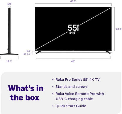 Roku - 55" Class Pro Series 4K QLED Mini-LED Smart RokuTV 55R8C5