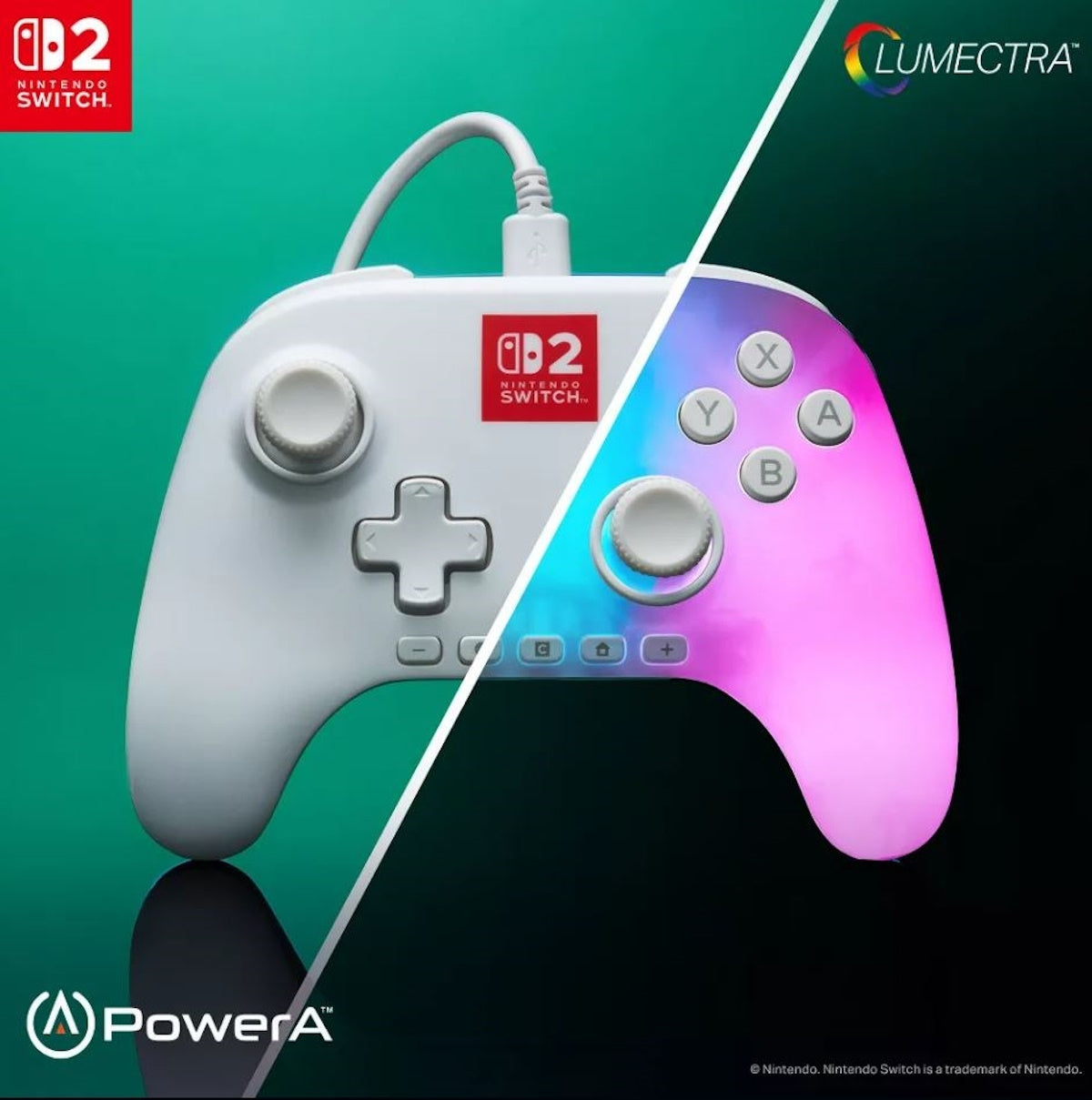 PowerA - Advantage Wired Controller for Nintendo Switch 2 with Lumectra - White