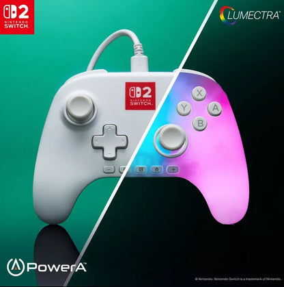 PowerA - Advantage Wired Controller for Nintendo Switch 2 with Lumectra - White