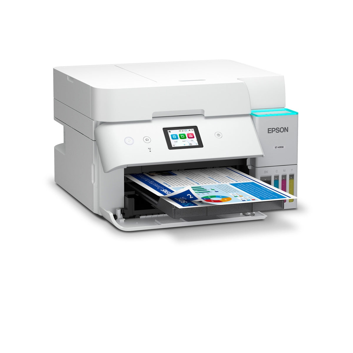 Epson EcoTank ET-4958 Wireless All-in-One Color Supertank Printer White C11CL40203