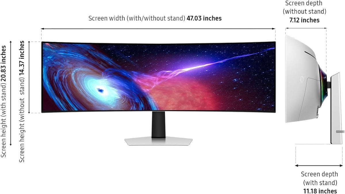 Samsung 49" 1440p 240Hz, 0.03ms Odyssey (G93SC) Series QD-OLED Curved Gaming Monitor LS49CG932SNXZA