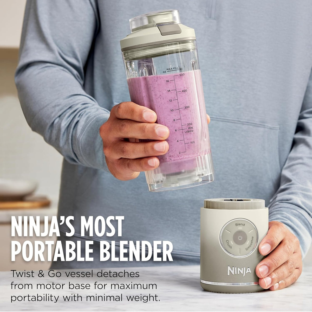 Ninja - Blast Max Portable Blender with 22oz Twist & Go Vessel - Lavender BC251LD