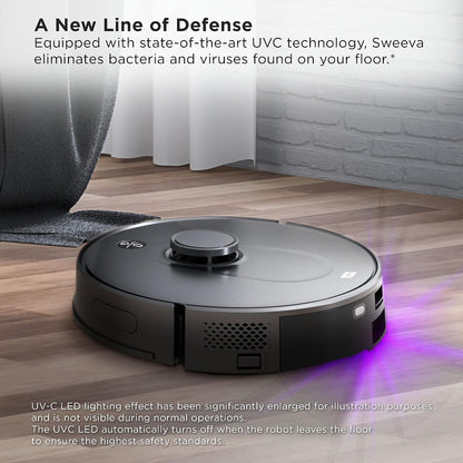 TCL Sweeva 6500 Smart Robot Vacuum with Auto-Empty Dustbin Tower, Empties Itself up to 30 Days RV6514B