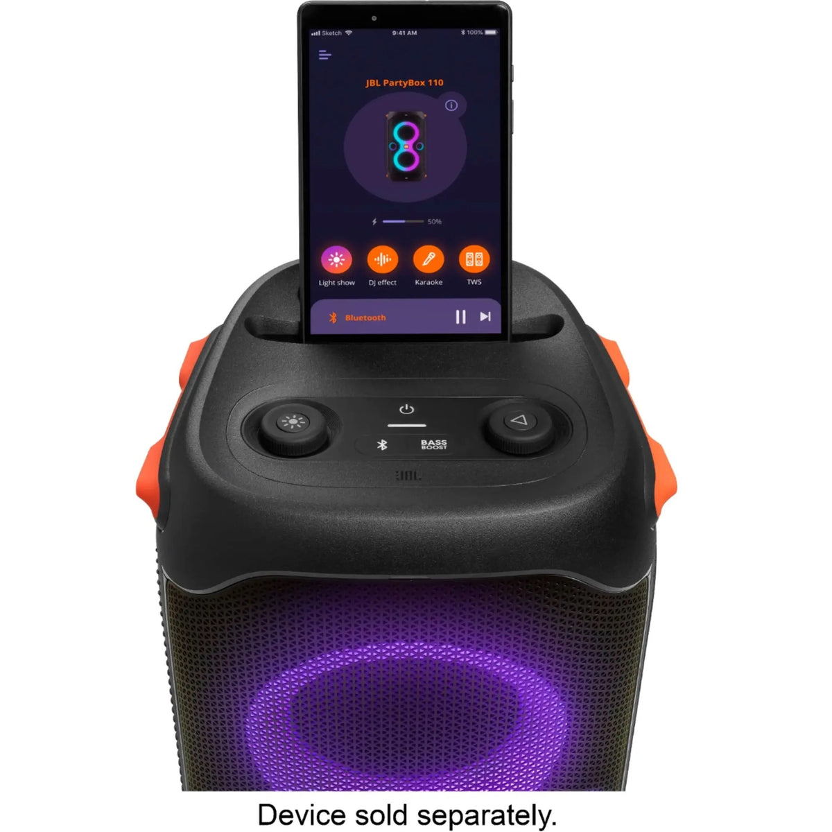 JBL PartyBox On-The-Go Powerful Portable Bluetooth Party Speaker Dynamic Light  PARTYBOX110