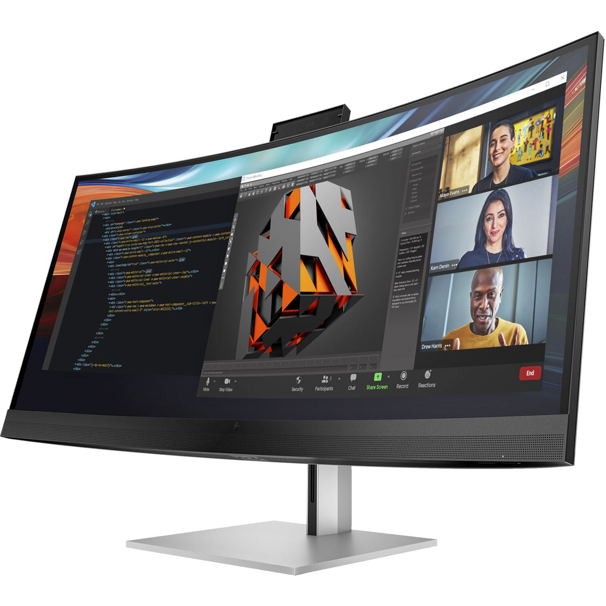 HP Series 7 Pro 39.7" 60Hz 5ms 5K2K HDR Curved Video Conferencing Monitor USB-A 8Y2R2AA#ABA